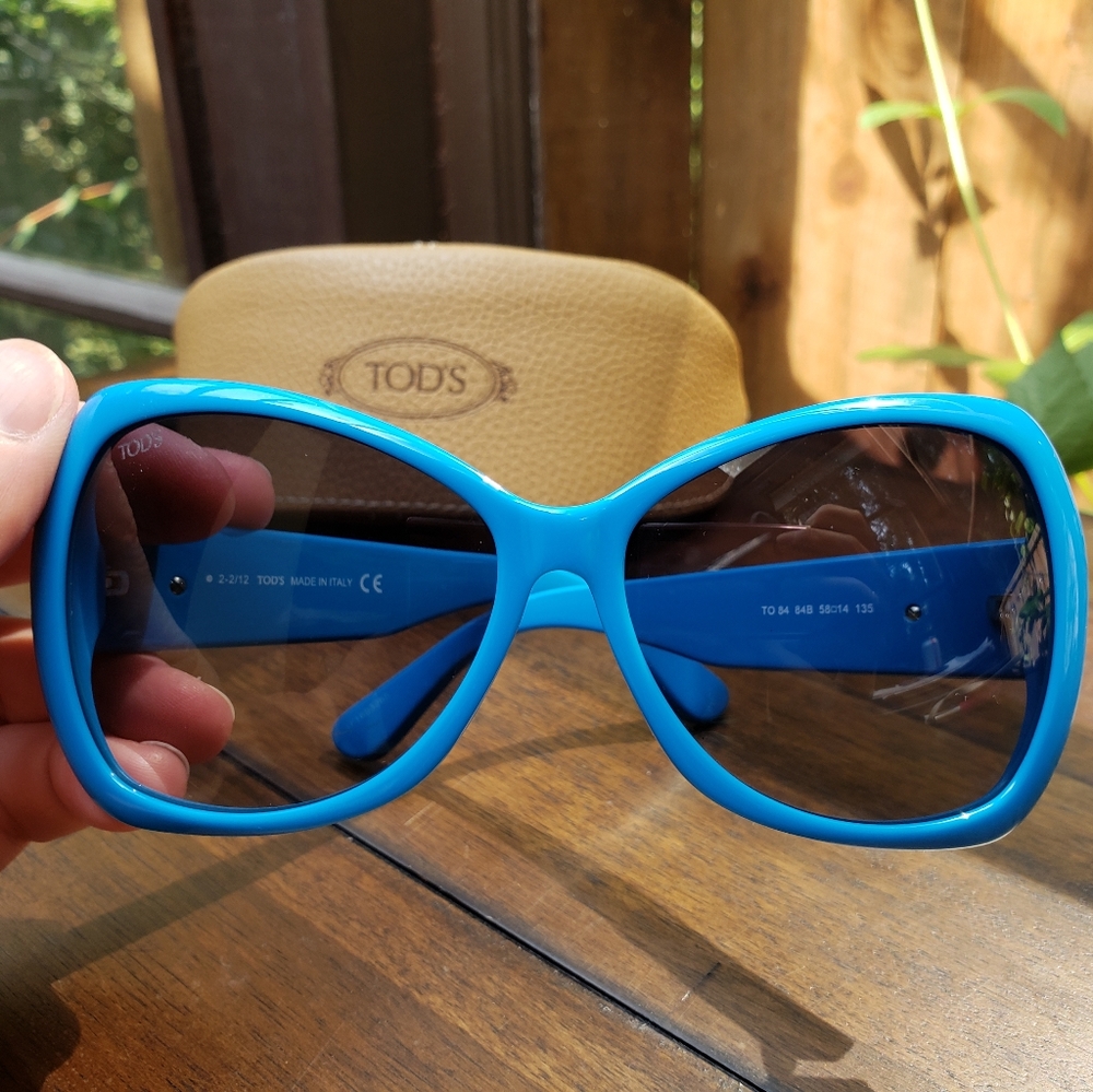 Turquoise butterfly sunglasses by Tod's